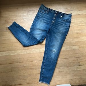 J Crew High Rise Toothpick Skinny Jean with button fly